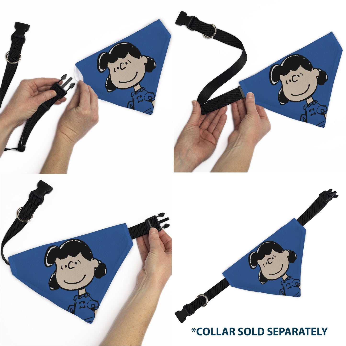 Lucy van Pelt Smiling Pet Bandana, Blue