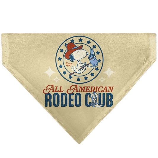 Pet Bandana - Peanuts Snoopy ALL AMERICAN RODEO CLUB Pose Beige/Red/Blues-0