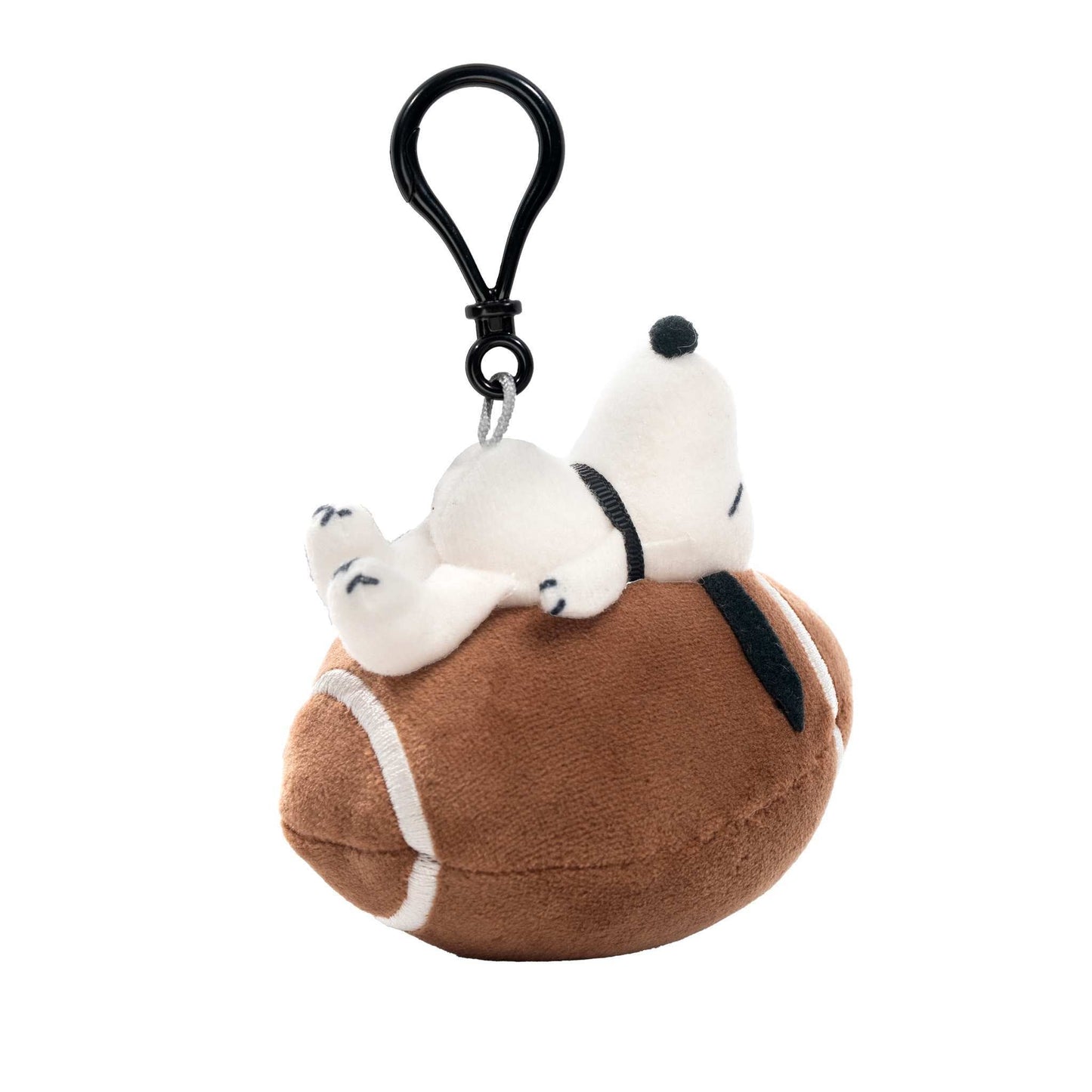 Soft plush Snoopy keychain with metal ring attachment