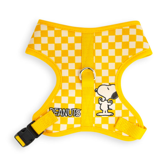 PEANUTS Snoopy Flexing Pose Checker Yellow Pet Harness-0