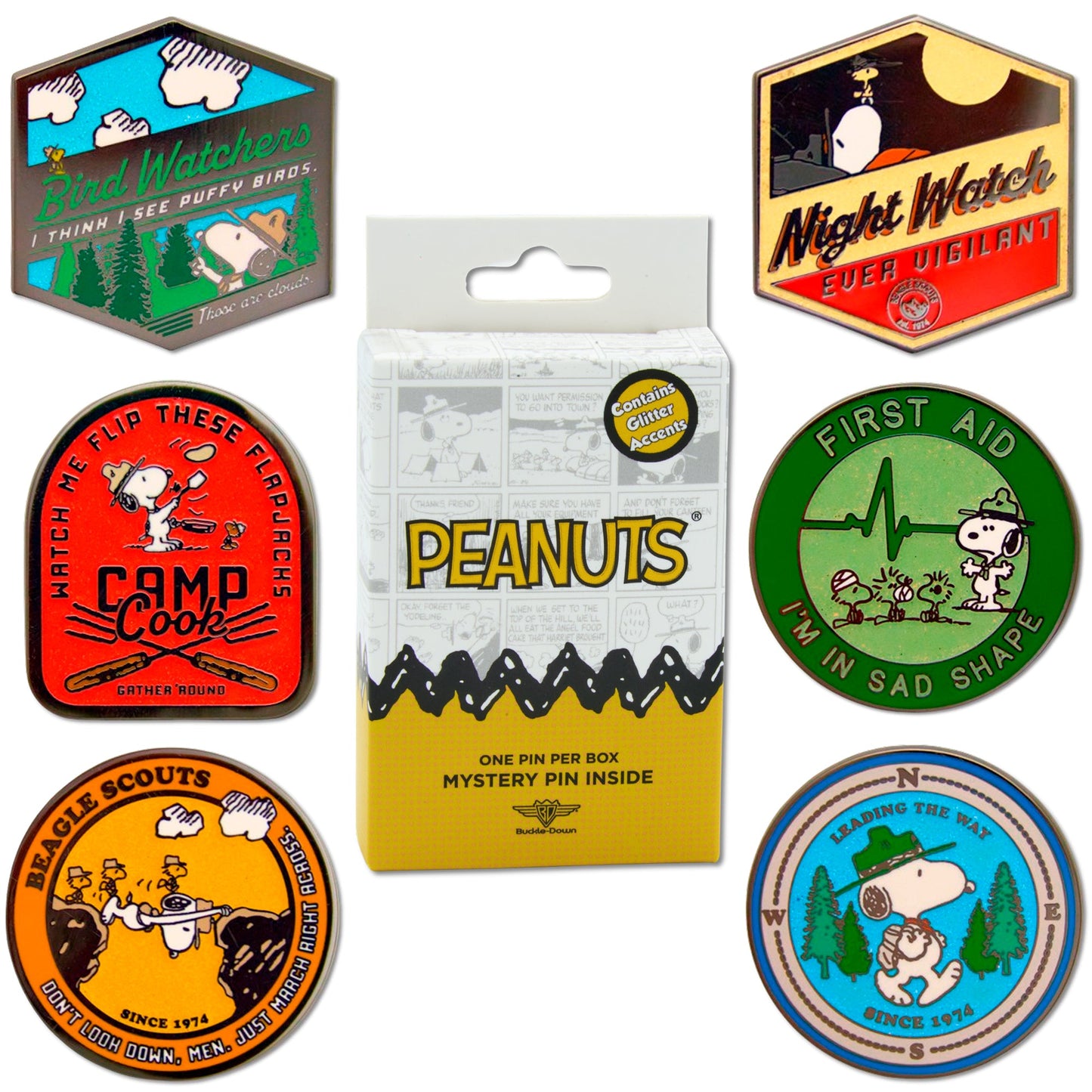 Peanuts Beagle Scouts Badge Mystery Enamel Pin Blind Box Series