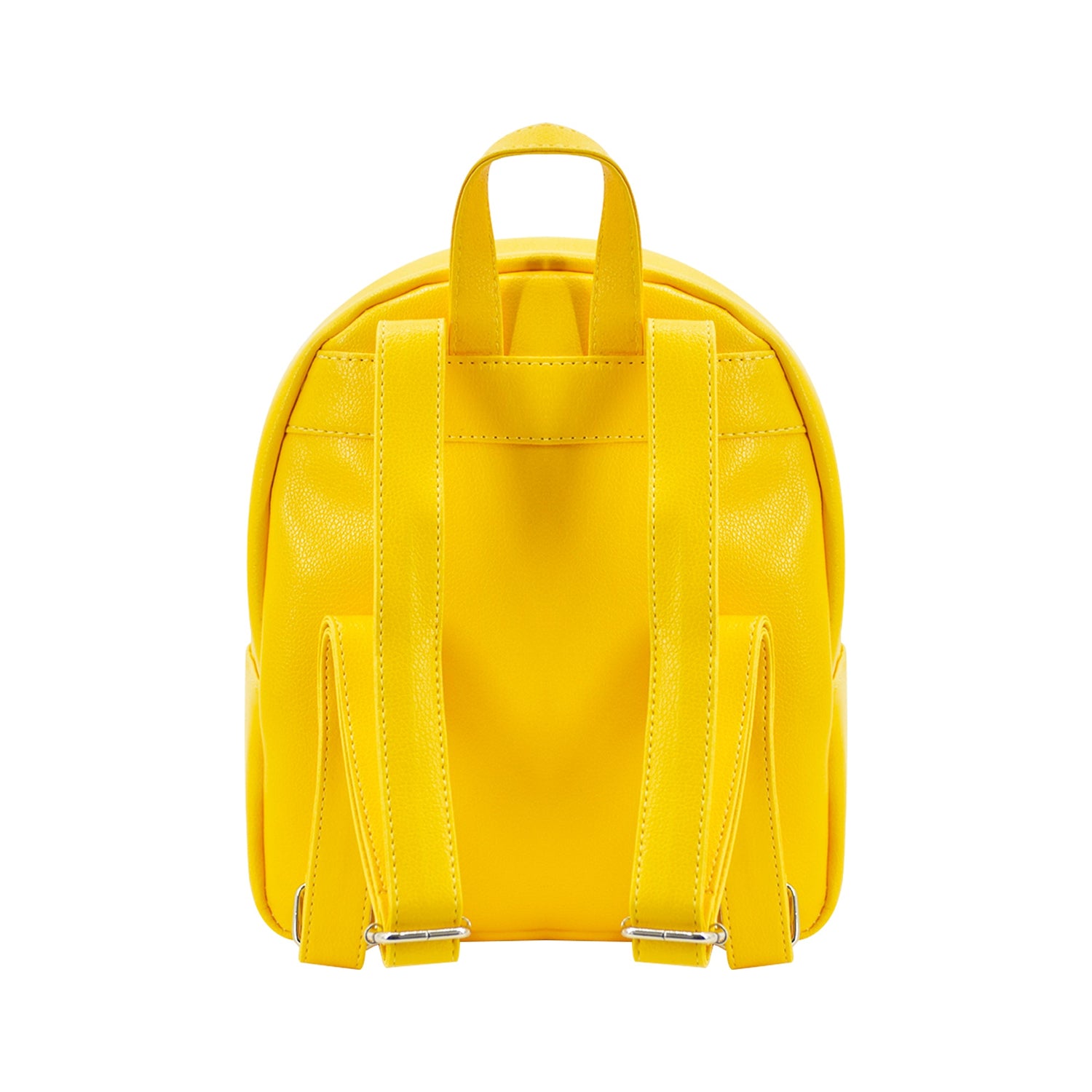 Side profile of the Snoopy mini backpack showing silver hardware and zipper detail.