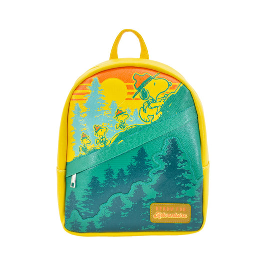 Front view of the Peanuts Ready For Adventure Mini Backpack featuring Snoopy graphics.-0