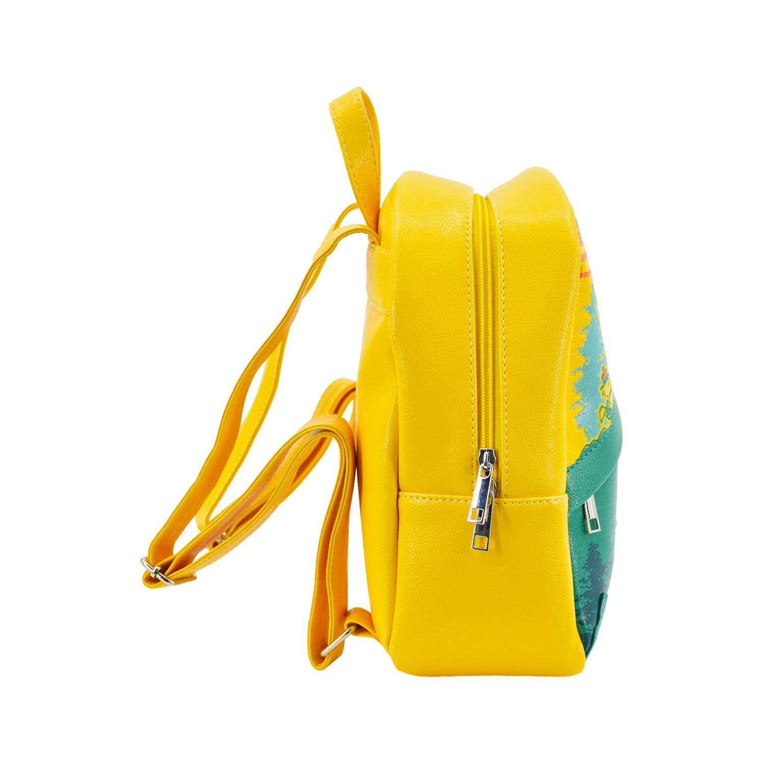 Interior view of the backpack showing the polyester lining and interior zip pocket.