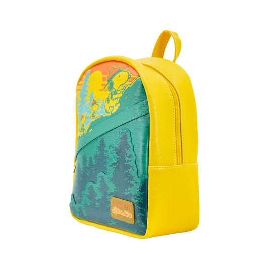 Front view of the Peanuts Ready For Adventure Mini Backpack featuring Snoopy graphics.-3