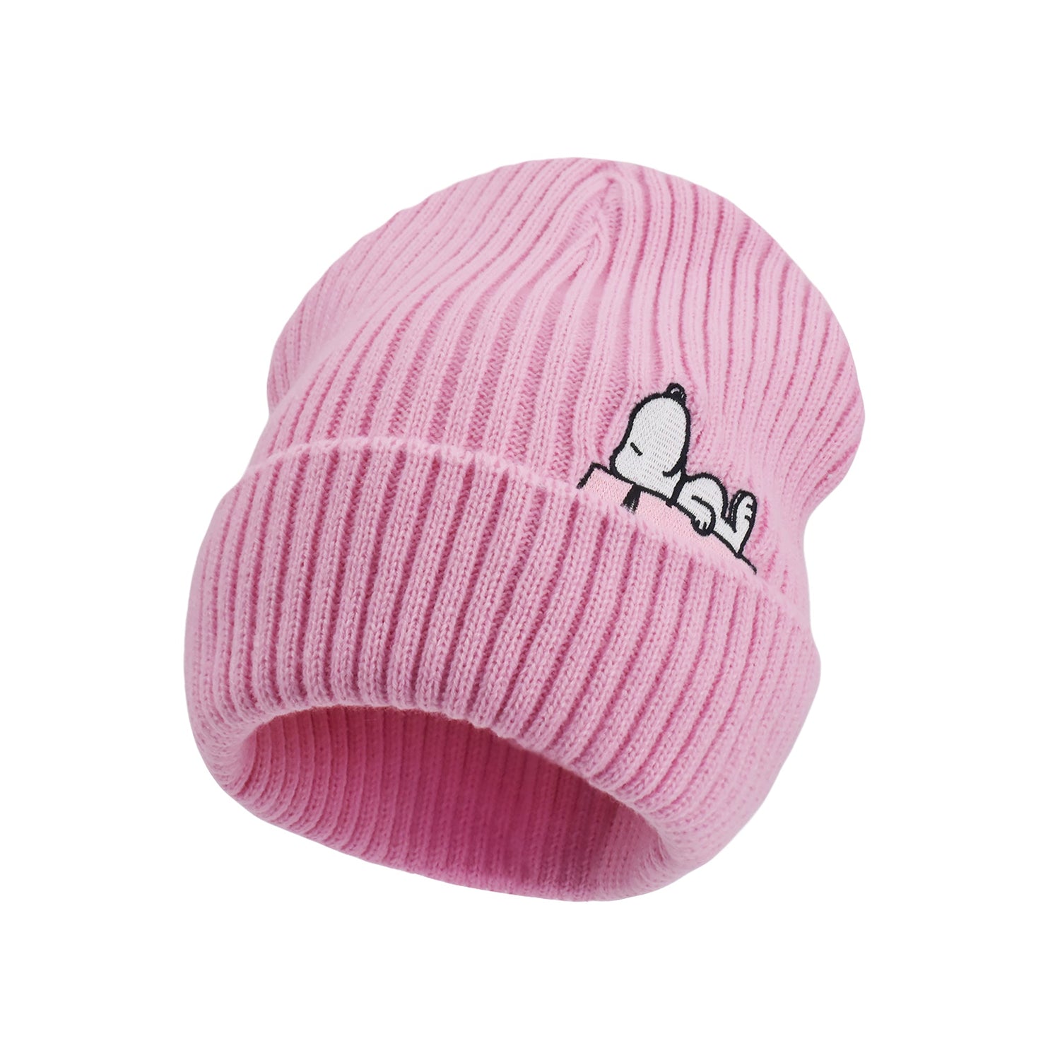 Full view of the Peanuts Snoopy Hearts Beanie made of 100% acrylic