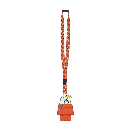 Concept One Peanuts Lanyard, ID Card and Badge Holder, Snoopy & Woodstock Doghouse, Multi-0