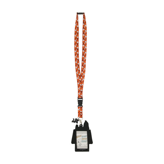 Concept One Peanuts Lanyard, ID Card and Badge Holder, Snoopy & Woodstock Doghouse, Multi-1