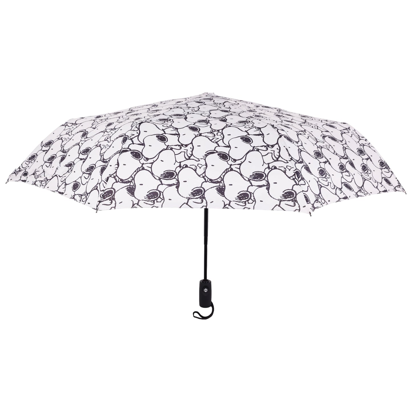 Automatic open and close button on umbrella handle