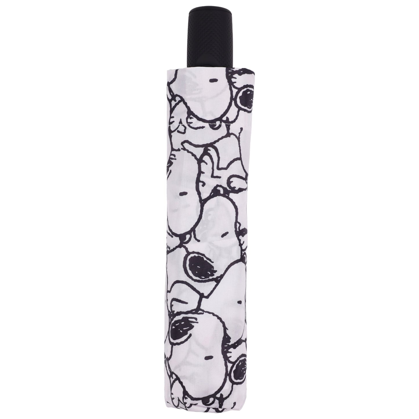 Side view of the black and white Snoopy umbrella