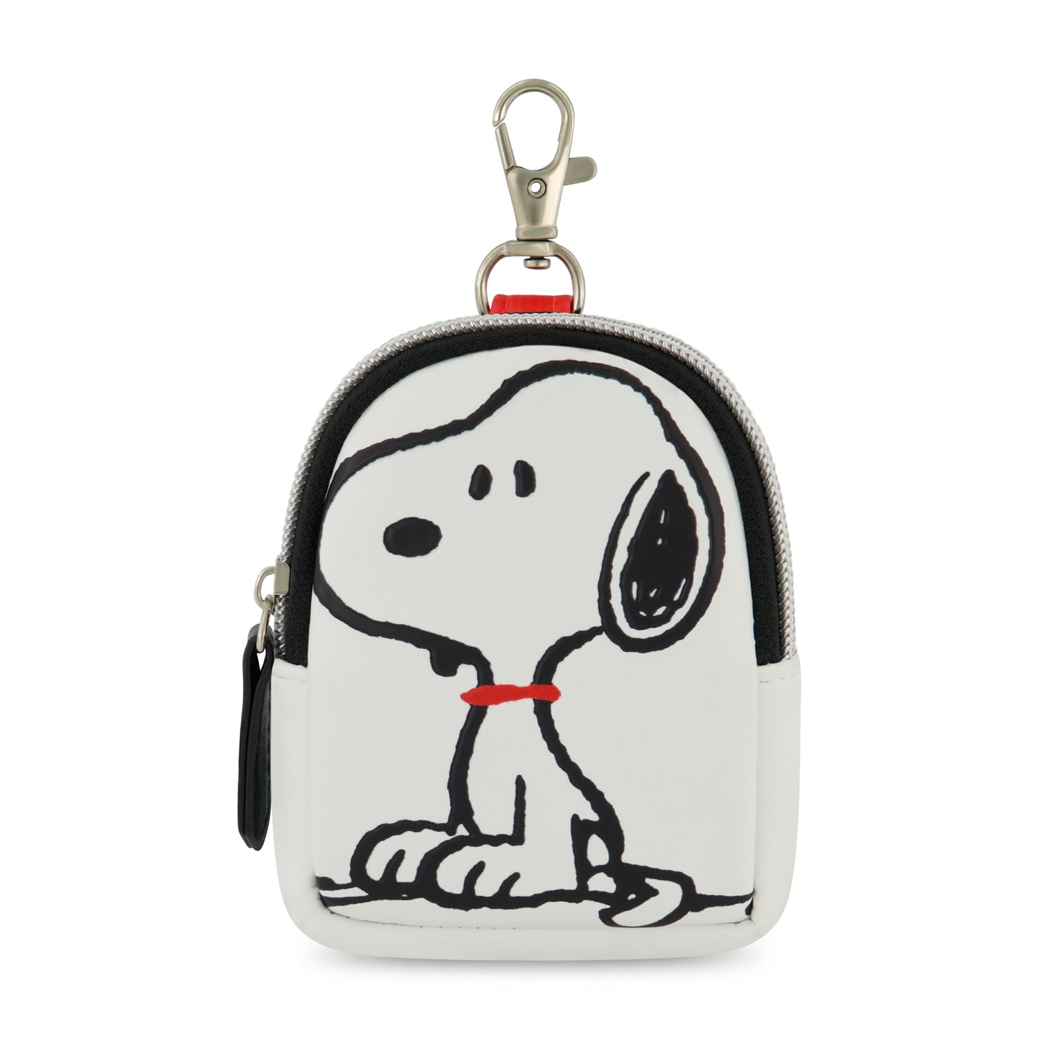 Peanuts Snoopy Mini Zip Coin Pouch Keychain – Compact Travel Case with Clip