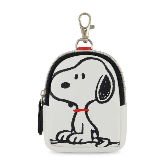 Peanuts Snoopy Mini Zip Coin Pouch Keychain – Compact Travel Case with Clip-0