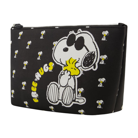 Peanuts Snoopy and Woodstock Free Hugs makeup bag in black-3