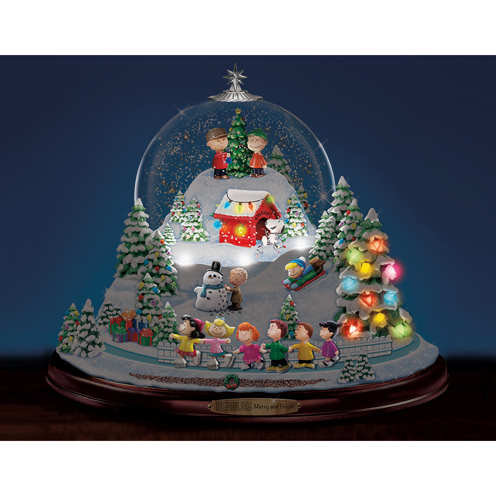 Peanuts Merry And Bright Snowglobe With Lights, Music And Motion