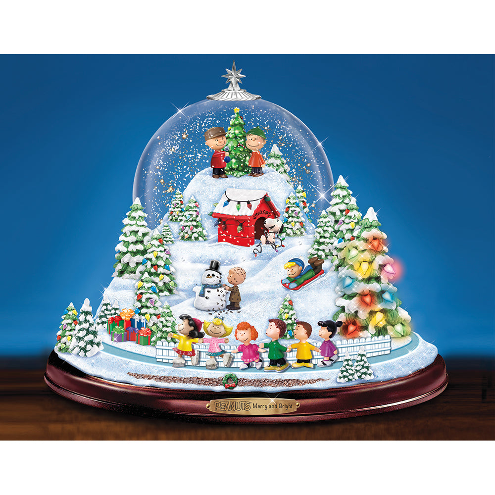 Peanuts Merry And Bright Snowglobe With Lights, Music And Motion