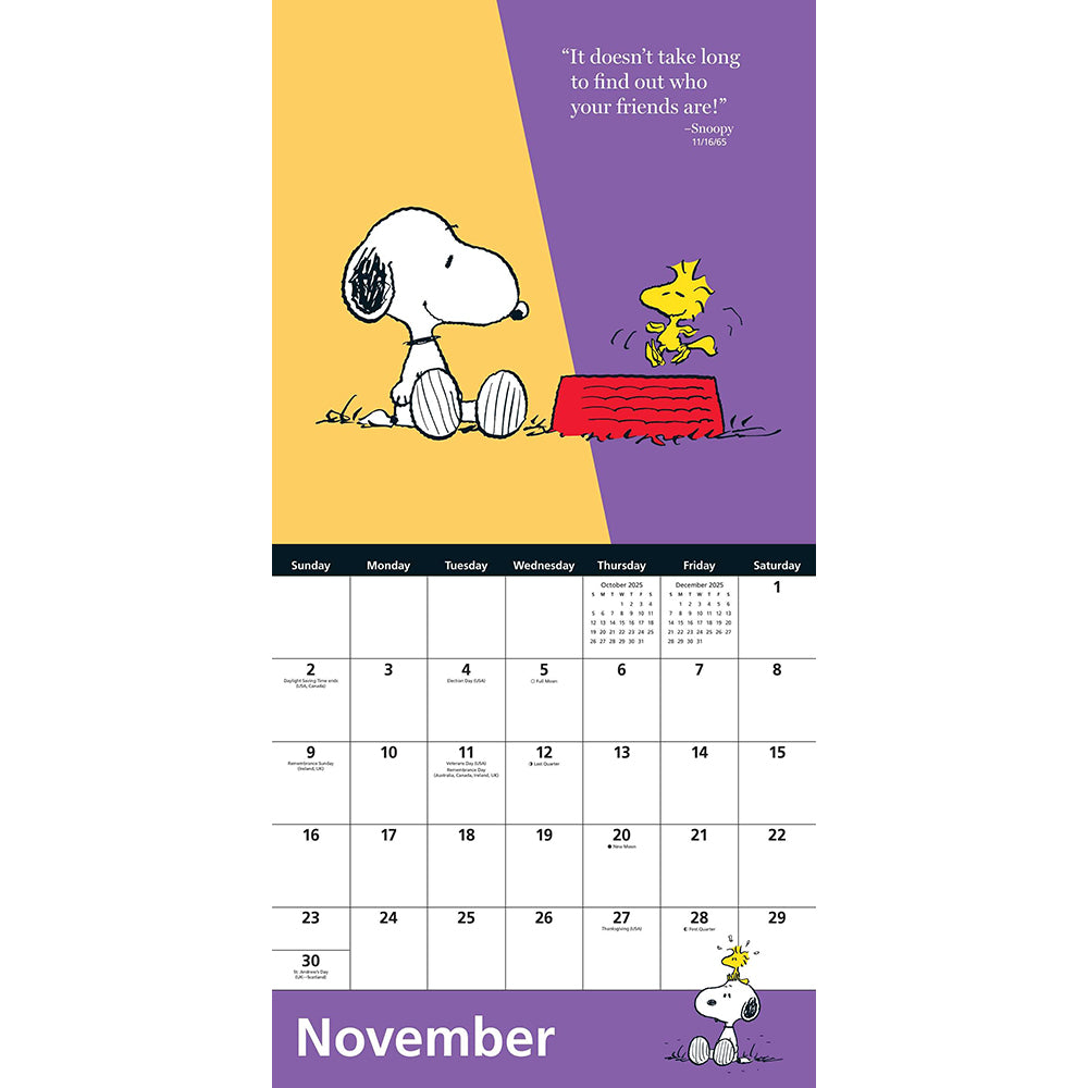 Peanuts 2025 Mini Wall Calendar