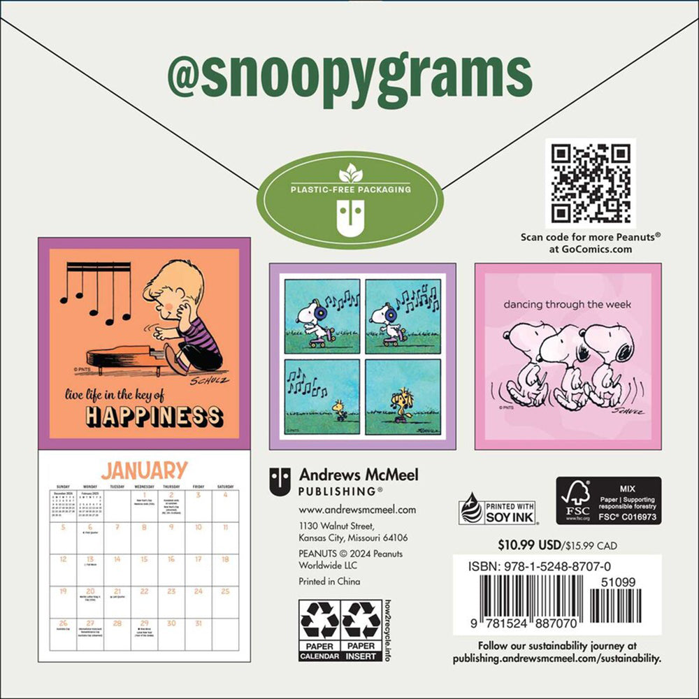 Peanuts 2025 Mini Wall Calendar