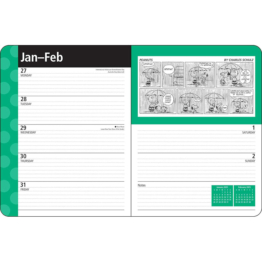 Peanuts 12-Month 2025 Weekly/Monthly Planner Calendar