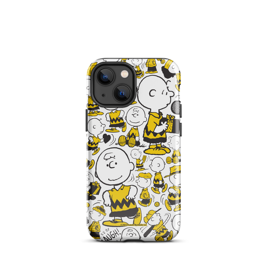 Peanuts Charlie Brown Pattern Tough Phone Case - iPhone-15