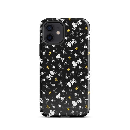 Peanuts Woodstock and Snoopy Floral Pattern iPhone Tough Case-0