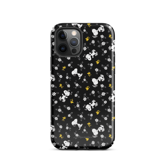 Peanuts Woodstock and Snoopy Floral Pattern iPhone Tough Case-6