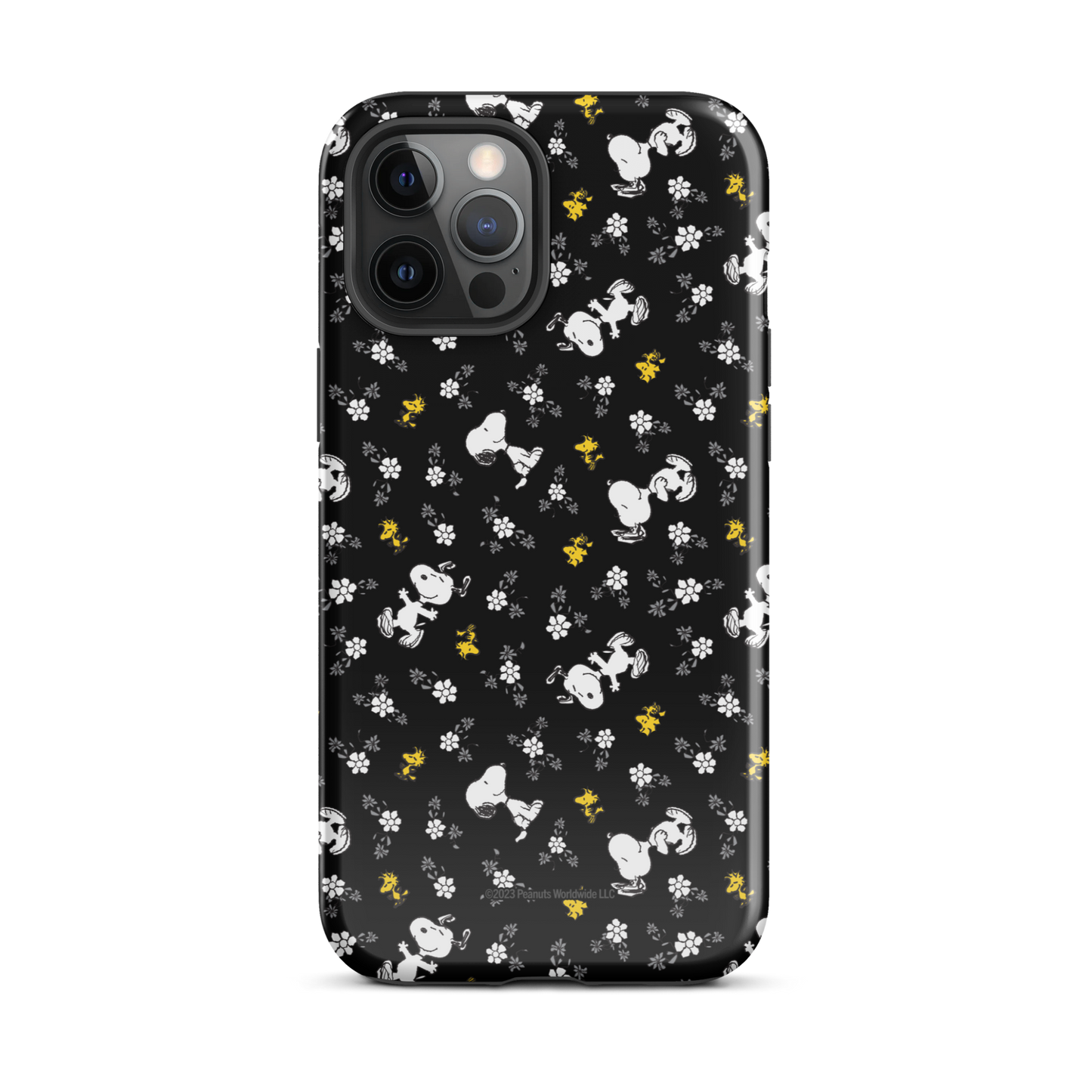 Peanuts Woodstock and Snoopy Floral Pattern iPhone Tough Case