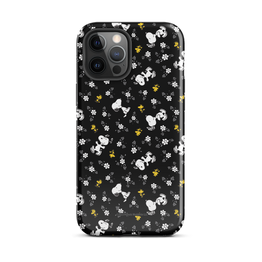 Peanuts Woodstock and Snoopy Floral Pattern iPhone Tough Case-9