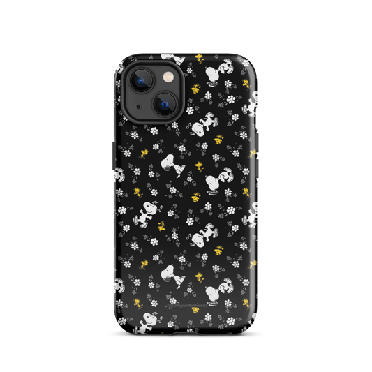 Peanuts Woodstock and Snoopy Floral Pattern iPhone Tough Case-12
