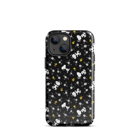 Peanuts Woodstock and Snoopy Floral Pattern iPhone Tough Case-15