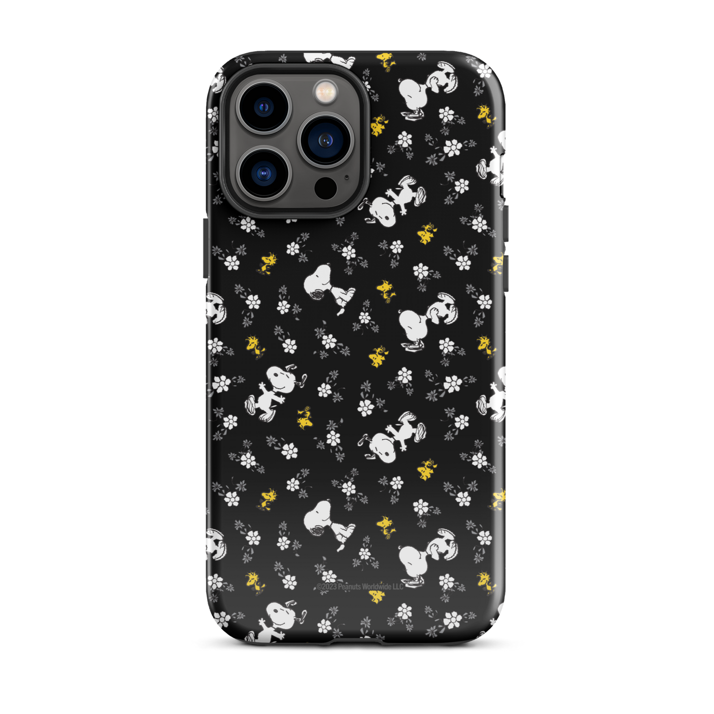 Peanuts Woodstock and Snoopy Floral Pattern iPhone Tough Case