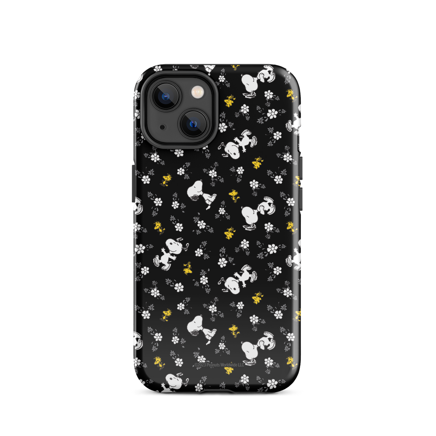 Peanuts Woodstock and Snoopy Floral Pattern iPhone Tough Case