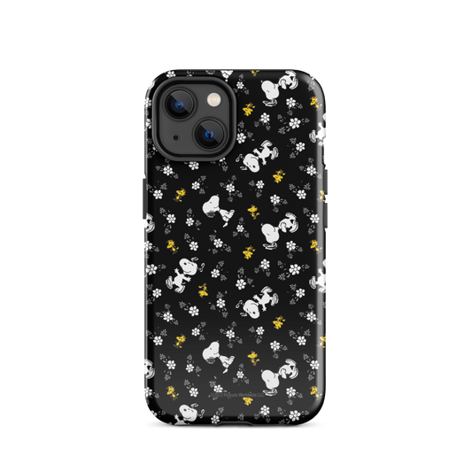 Peanuts Woodstock and Snoopy Floral Pattern iPhone Tough Case-24