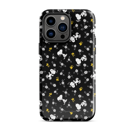 Peanuts Woodstock and Snoopy Floral Pattern iPhone Tough Case-33
