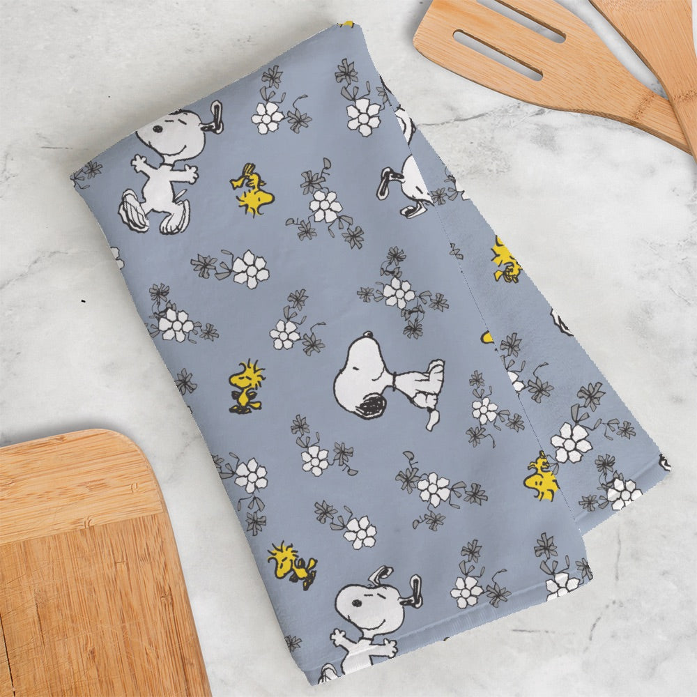 Peanuts Snoopy And Woodstock Floral Kitchen Towel