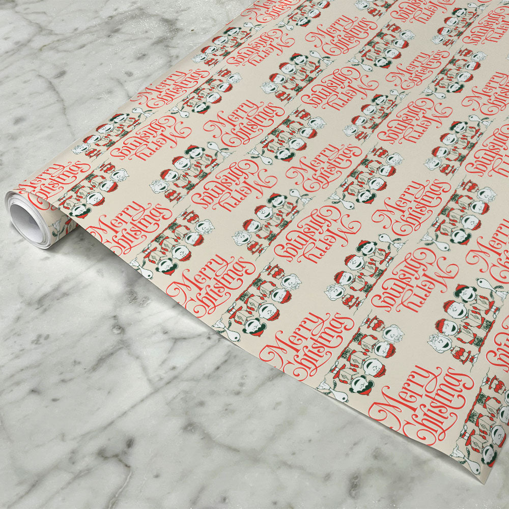 Peanuts Gang Merry Christmas Gift Wrap