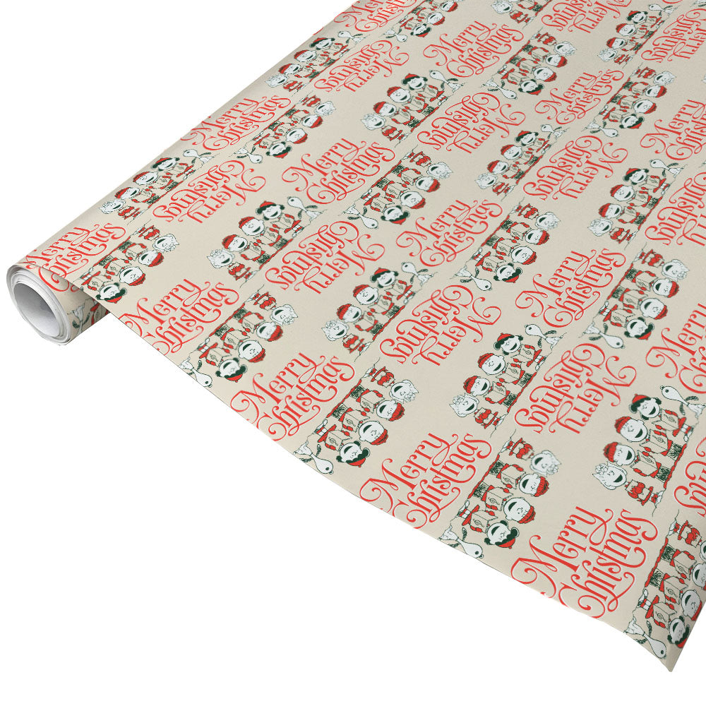 Peanuts Gang Merry Christmas Gift Wrap