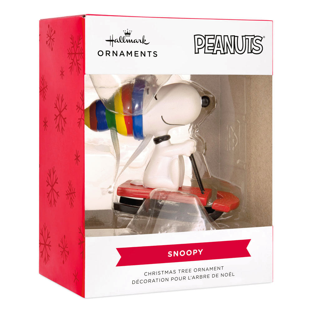 Peanuts Snoopy Sledding Ornament