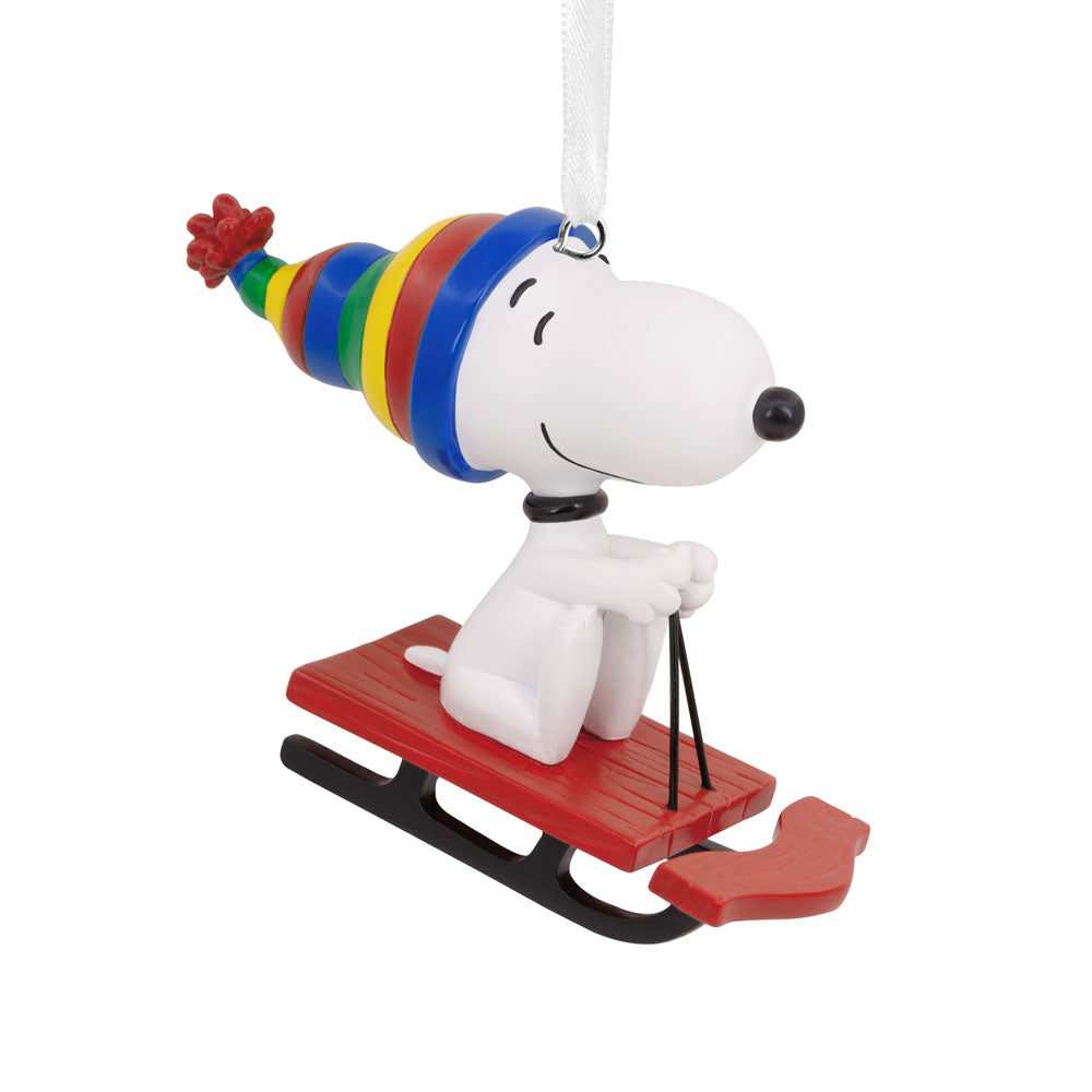 Peanuts Snoopy Sledding Ornament