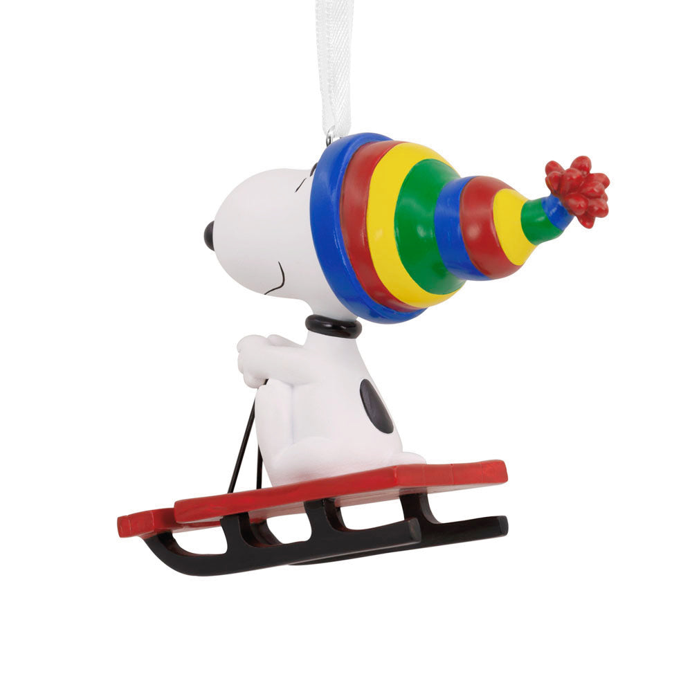 Peanuts Snoopy Sledding Ornament