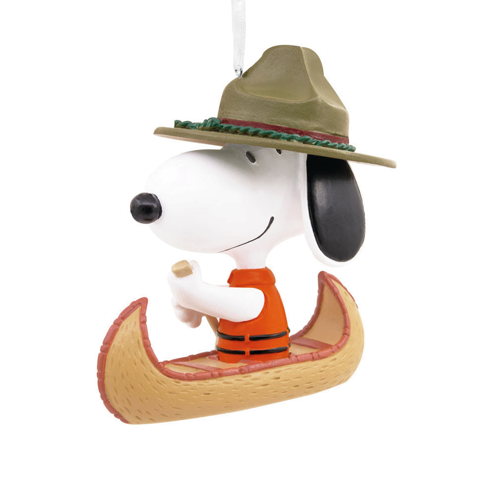 Peanuts Camp Snoopy in Canoe Ornament