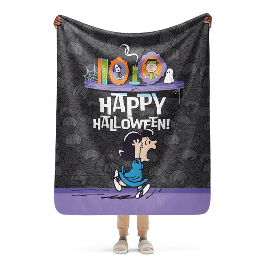 Peanuts Happy Halloween Sherpa Blanket-1