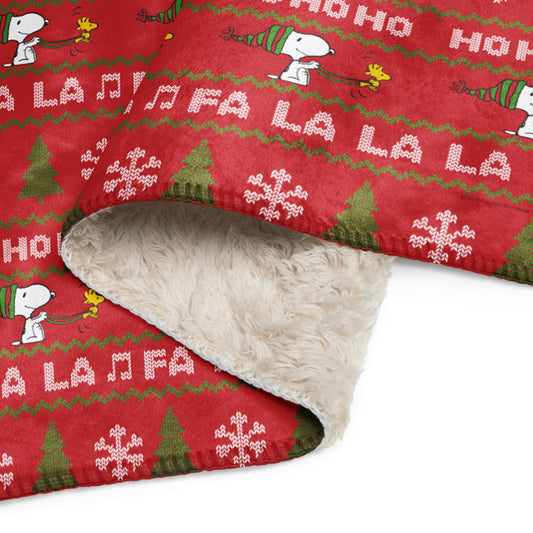 Peanuts HoHoHo Sherpa Blanket-1