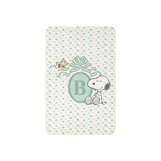 Peanuts Snoopy Personalized Baby Initials Sherpa Blanket-0