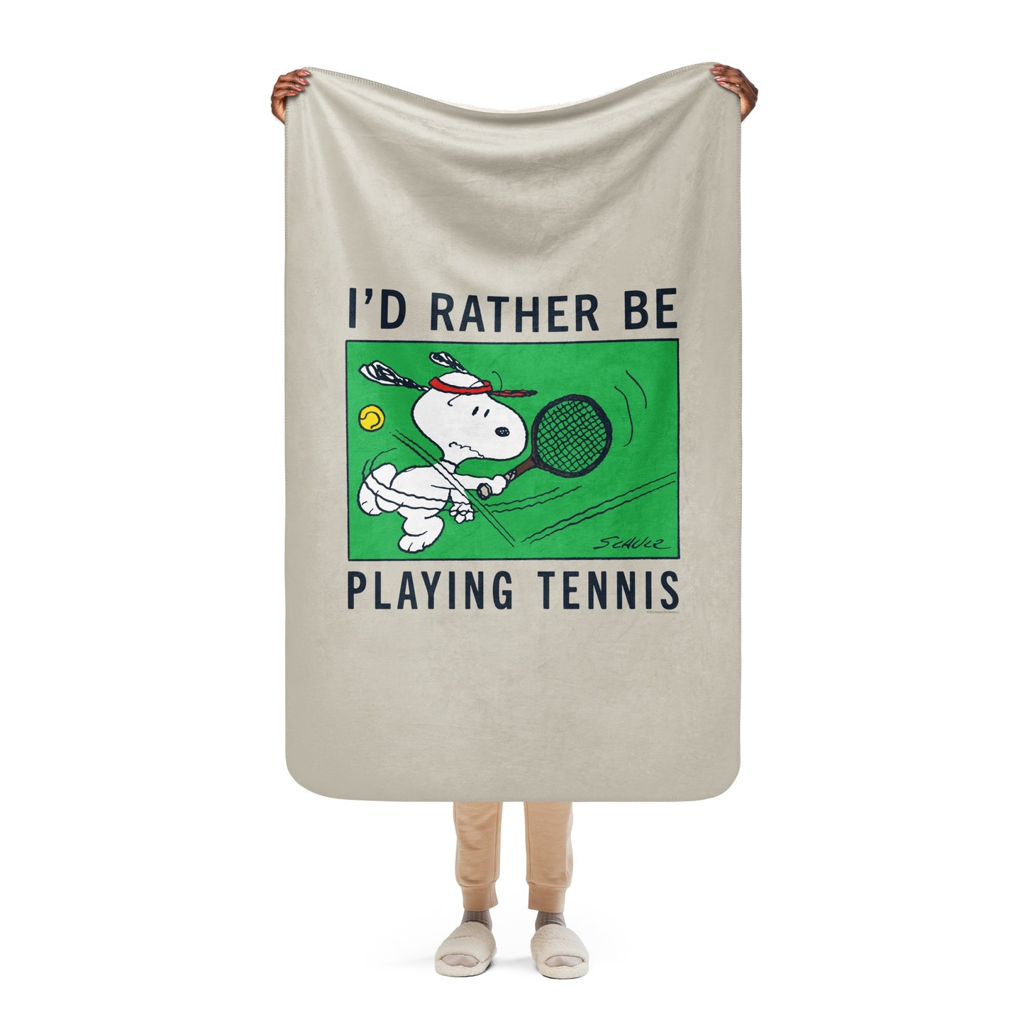 Peanuts I'd Rather Be Playing Tennis Premium Sherpa Blanket