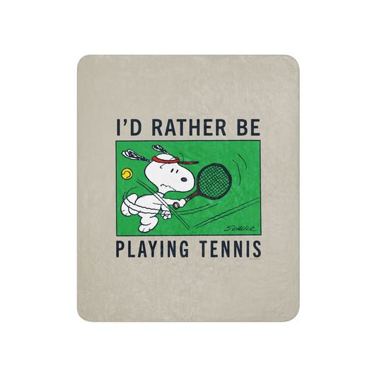 Peanuts I'd Rather Be Playing Tennis Premium Sherpa Blanket-8