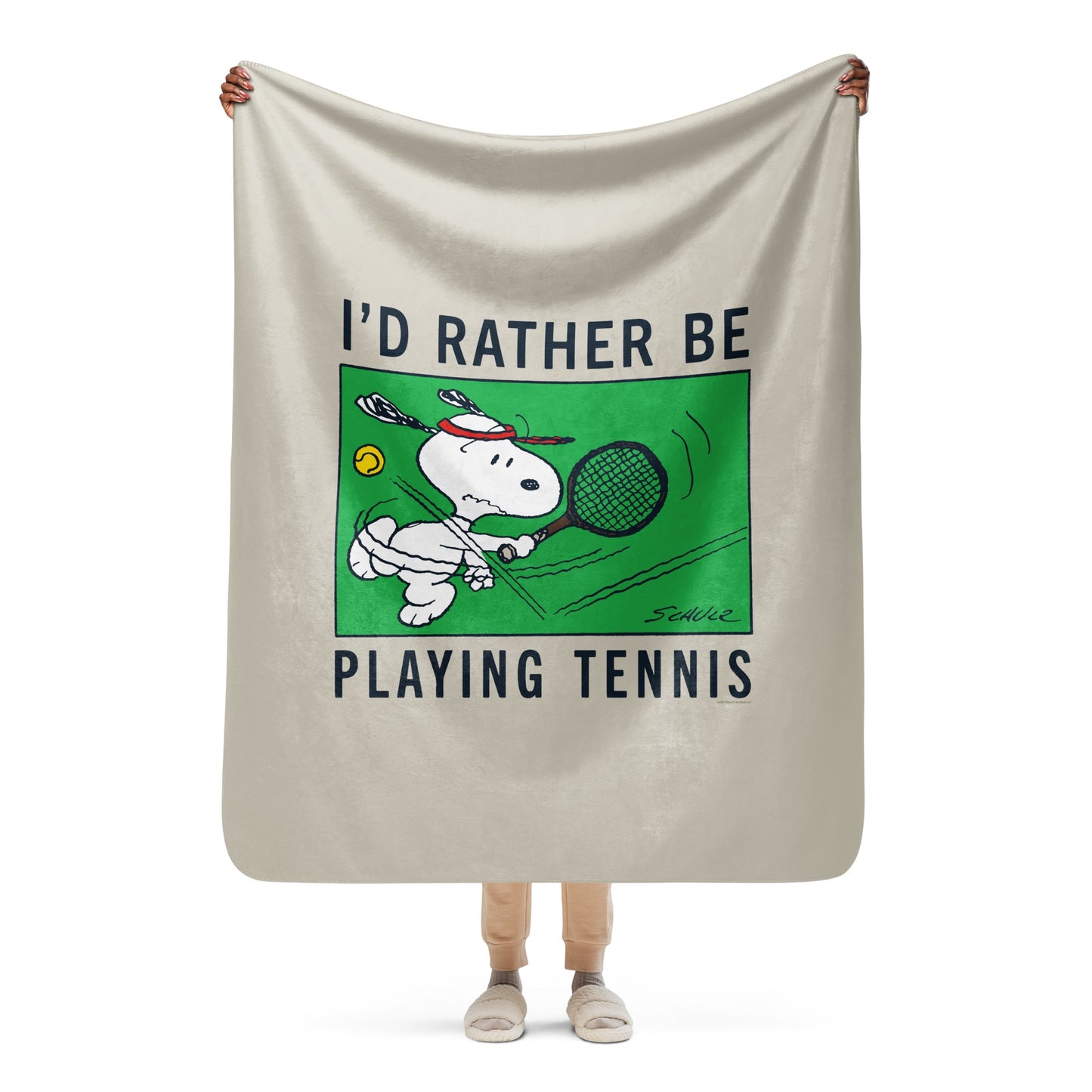 Peanuts I'd Rather Be Playing Tennis Premium Sherpa Blanket