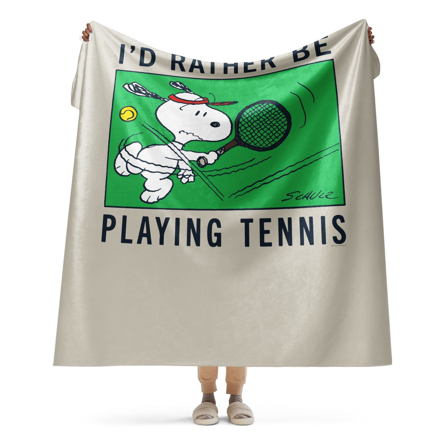 Peanuts I'd Rather Be Playing Tennis Premium Sherpa Blanket