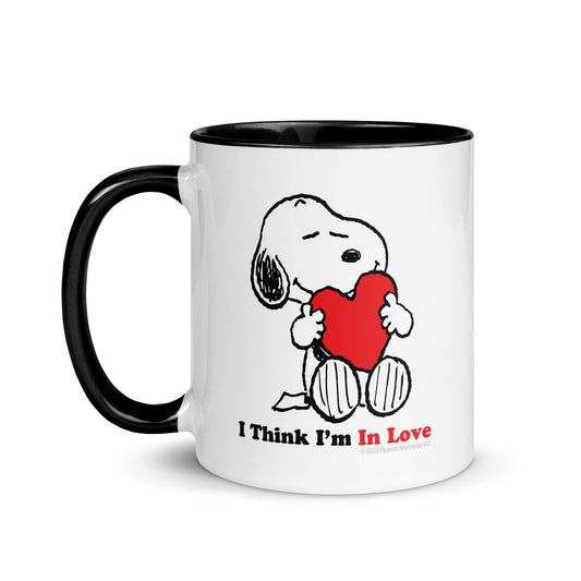 Snoopy I Think I'm In Love Personalized Two Tone Mug-0