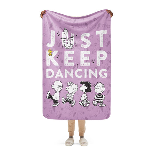 Peanuts Just Keep Dancing Sherpa Blanket-5