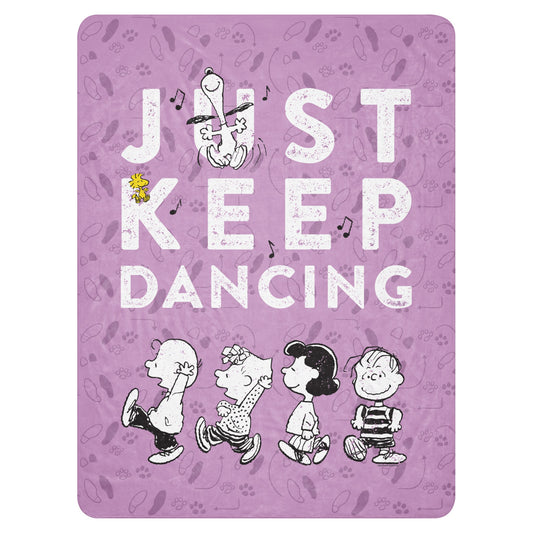 Peanuts Just Keep Dancing Sherpa Blanket-13